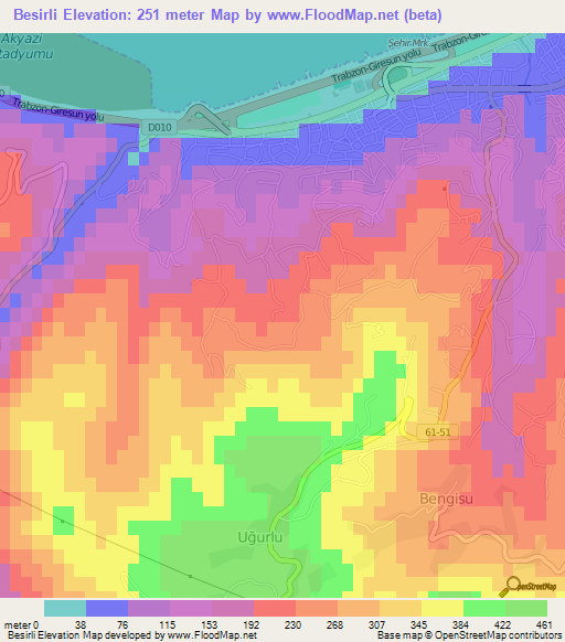 Besirli,Turkey Elevation Map