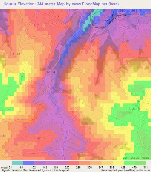 Ugurlu,Turkey Elevation Map