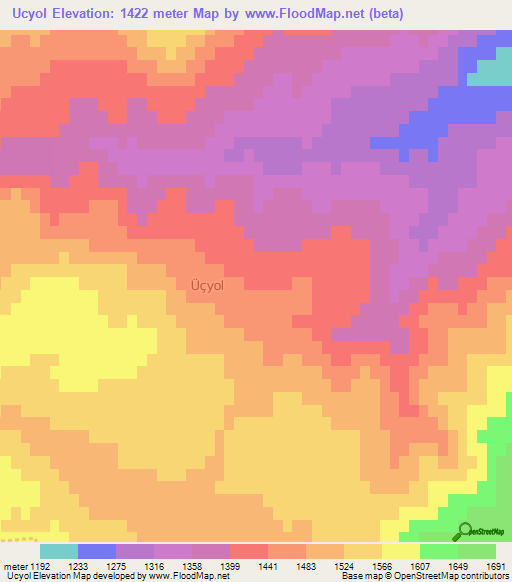 Ucyol,Turkey Elevation Map