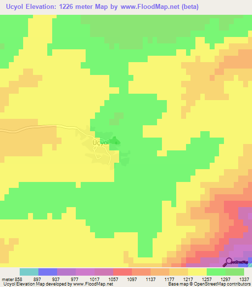 Ucyol,Turkey Elevation Map