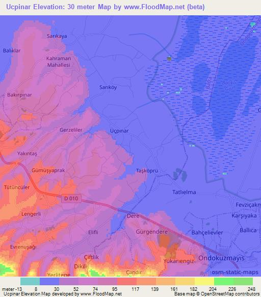 Ucpinar,Turkey Elevation Map