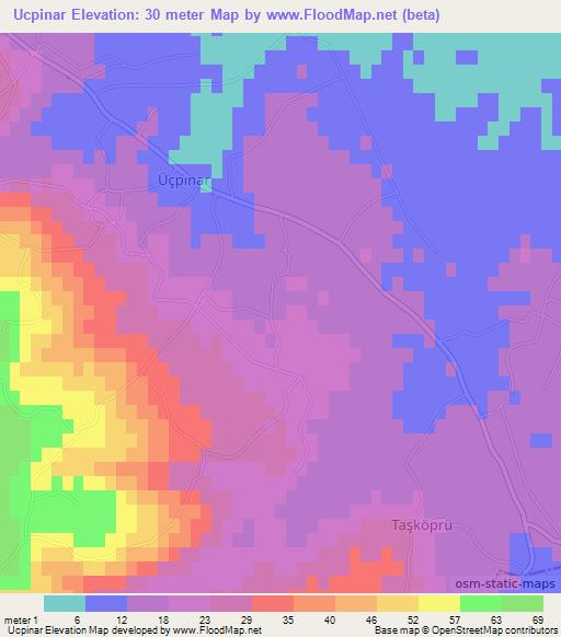 Ucpinar,Turkey Elevation Map