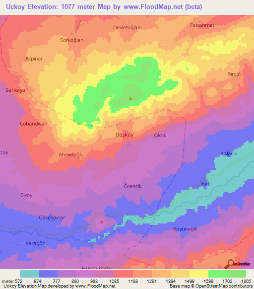 Uckoy,Turkey Elevation Map