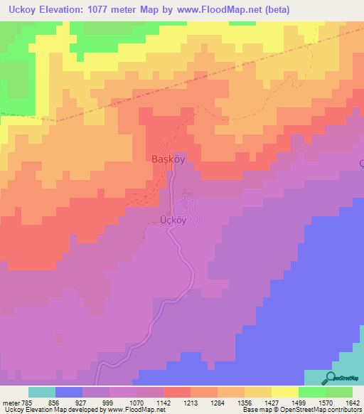 Uckoy,Turkey Elevation Map