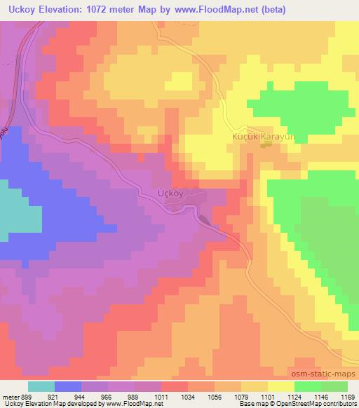 Uckoy,Turkey Elevation Map