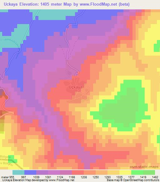 Uckaya,Turkey Elevation Map