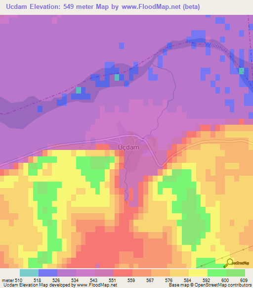 Ucdam,Turkey Elevation Map