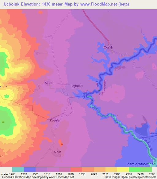 Ucboluk,Turkey Elevation Map