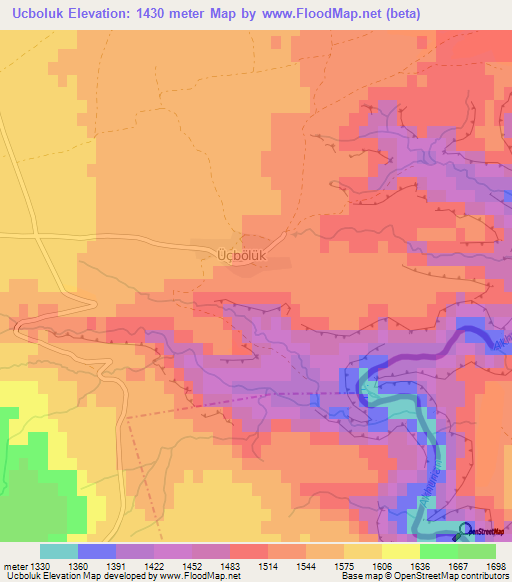 Ucboluk,Turkey Elevation Map