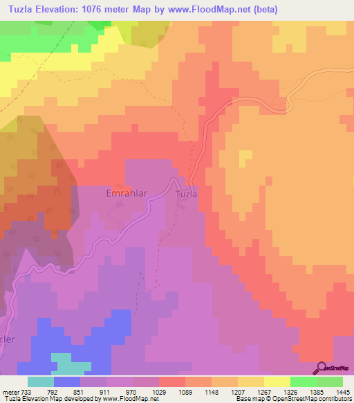 Tuzla,Turkey Elevation Map