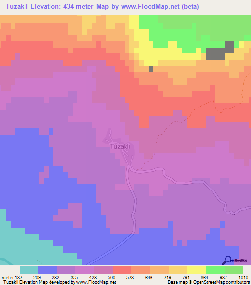 Tuzakli,Turkey Elevation Map