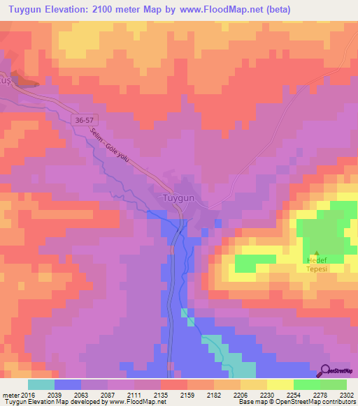 Tuygun,Turkey Elevation Map