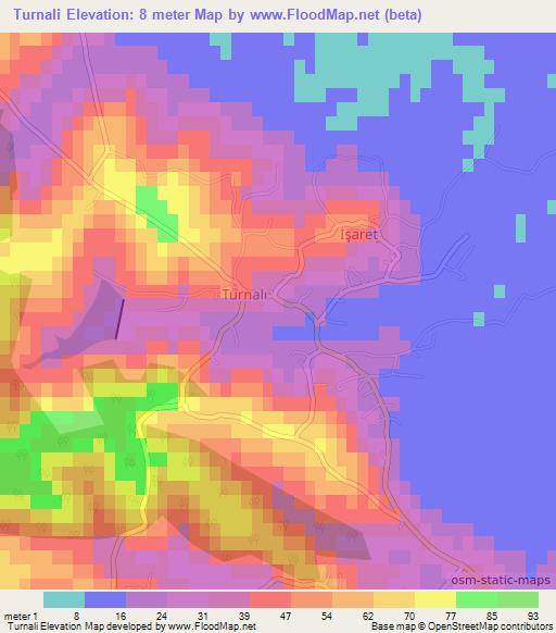 Turnali,Turkey Elevation Map