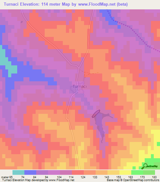 Turnaci,Turkey Elevation Map