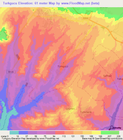 Turkgucu,Turkey Elevation Map