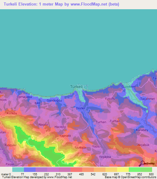 Turkeli,Turkey Elevation Map