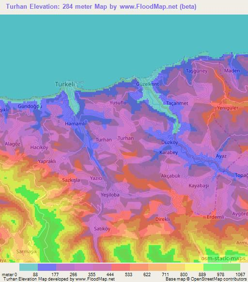 Turhan,Turkey Elevation Map