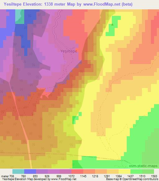 Yesiltepe,Turkey Elevation Map