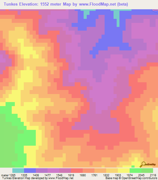 Tunkes,Turkey Elevation Map