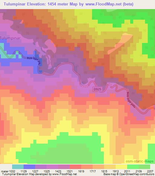 Tulumpinar,Turkey Elevation Map