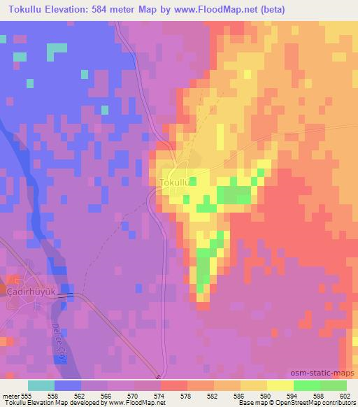 Tokullu,Turkey Elevation Map