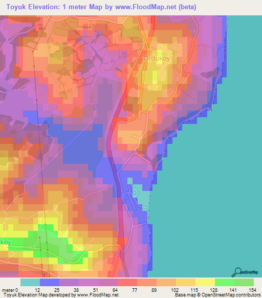 Toyuk,Turkey Elevation Map