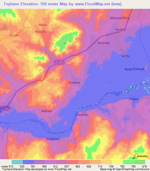 Toyhane,Turkey Elevation Map