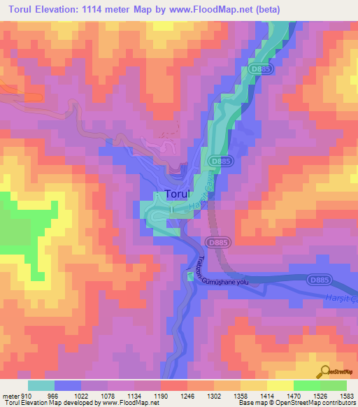 Torul,Turkey Elevation Map