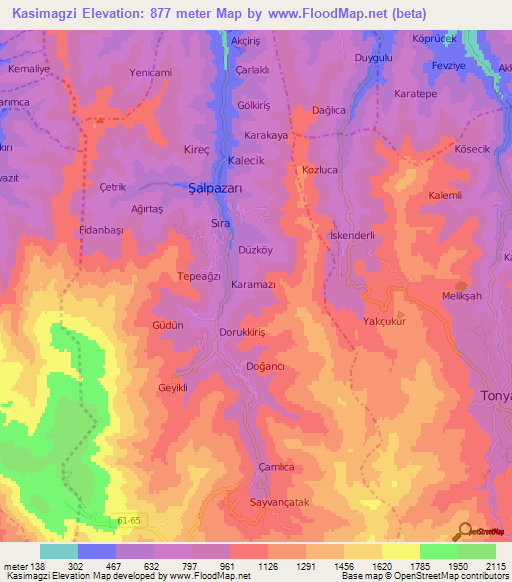 Kasimagzi,Turkey Elevation Map