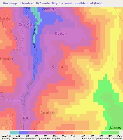 Kasimagzi,Turkey Elevation Map