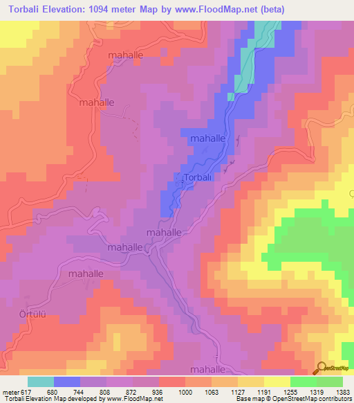 Torbali,Turkey Elevation Map