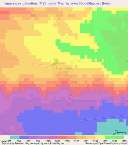 Topuzsaray,Turkey Elevation Map