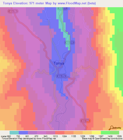 Tonya,Turkey Elevation Map