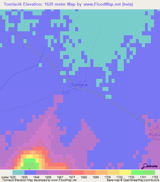 Tomlacik,Turkey Elevation Map