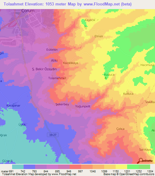 Tolaahmet,Turkey Elevation Map