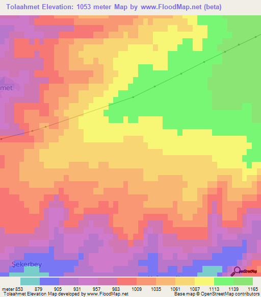 Tolaahmet,Turkey Elevation Map