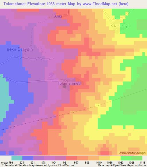 Tolamehmet,Turkey Elevation Map