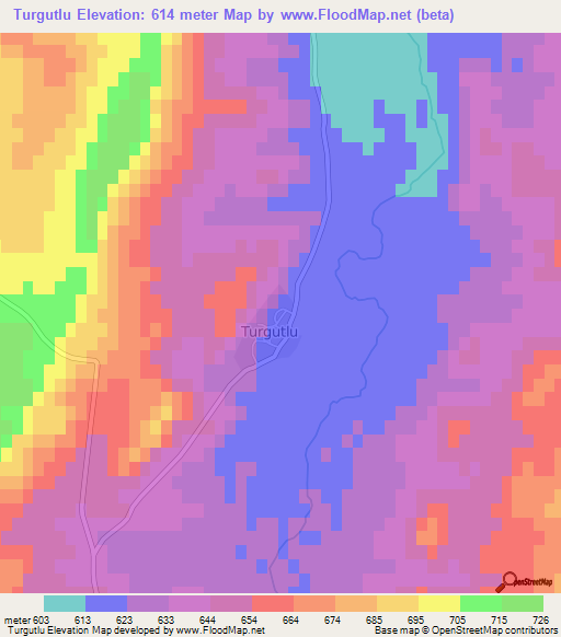 Turgutlu,Turkey Elevation Map