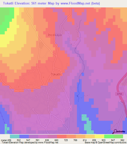 Tokatli,Turkey Elevation Map