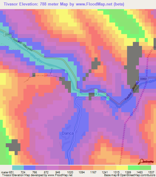 Tivasor,Turkey Elevation Map