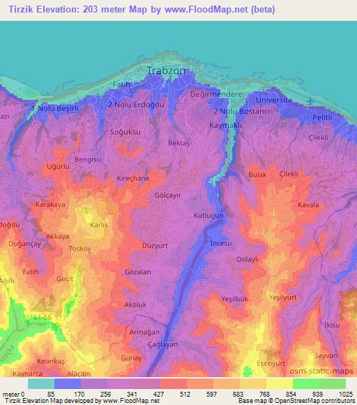 Tirzik,Turkey Elevation Map