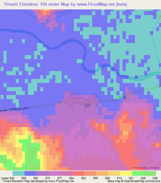 Timarli,Turkey Elevation Map