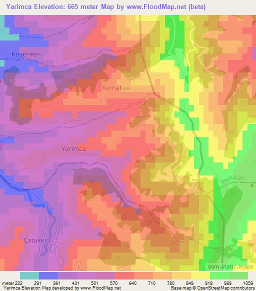 Yarimca,Turkey Elevation Map