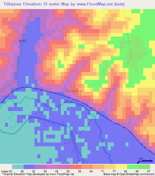 Tilkipinar,Turkey Elevation Map