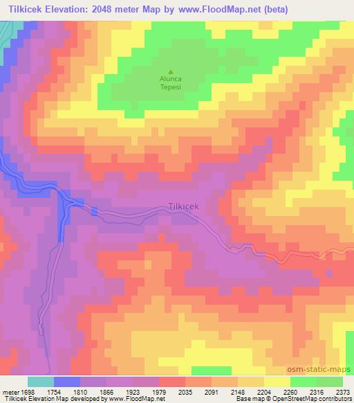 Tilkicek,Turkey Elevation Map