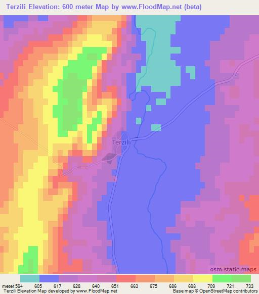 Terzili,Turkey Elevation Map