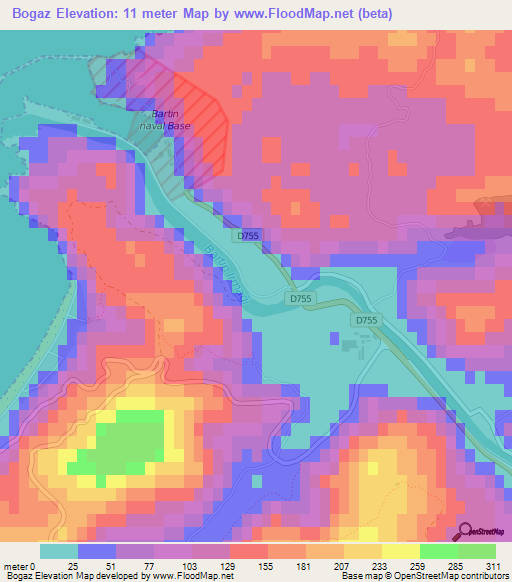 Bogaz,Turkey Elevation Map