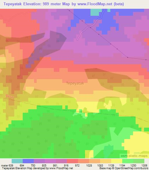 Tepeyatak,Turkey Elevation Map