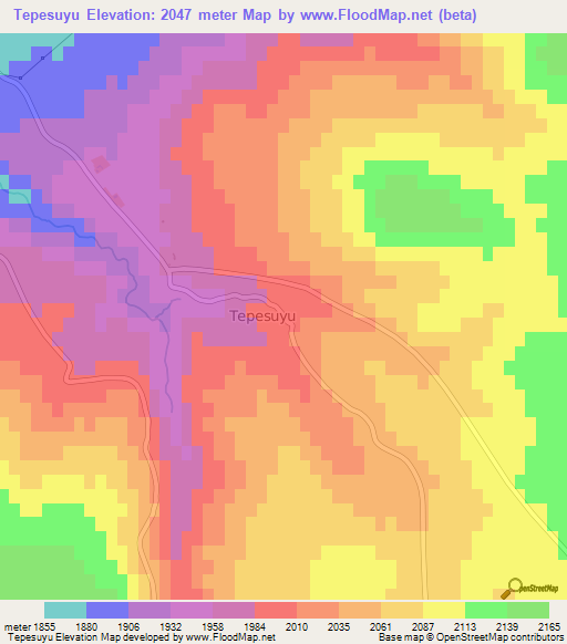 Tepesuyu,Turkey Elevation Map