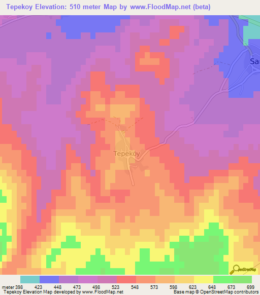 Tepekoy,Turkey Elevation Map